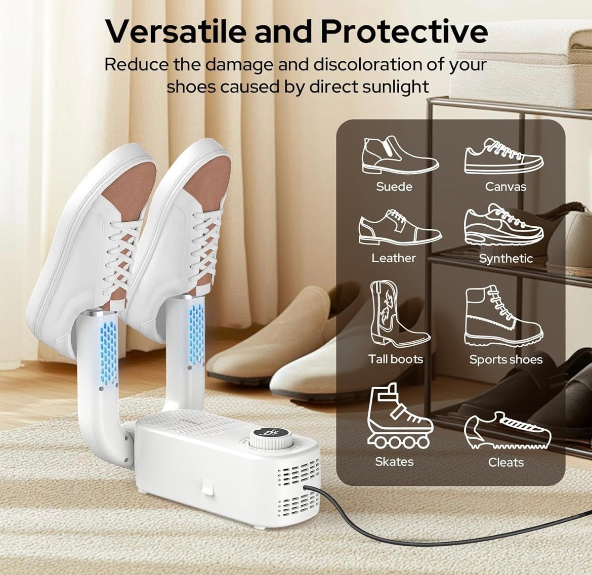 Smart Electric Shoe Dryer with Dual Air Arms