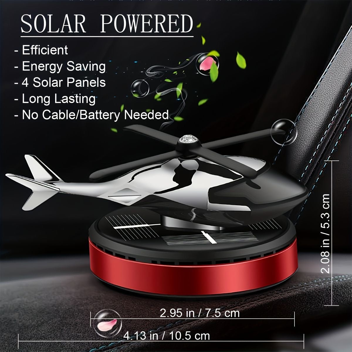 Solar Powered Helicopter Dashboard Toy