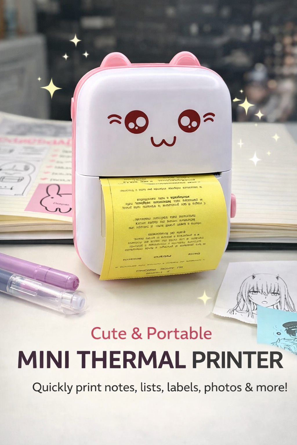 Cute Mini Thermal Printer | Wireless Inkless Pocket Printer