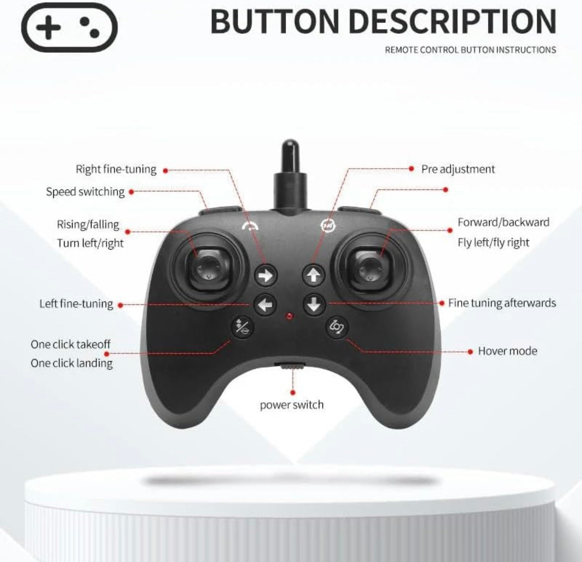 Fighter Style Mini RC Drone with LED Lights & Controller